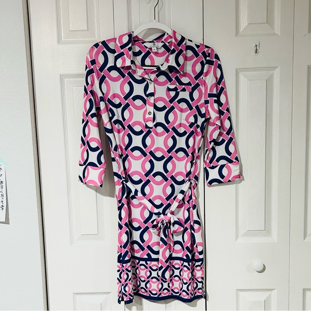Chic Long Sleeve Geometric Dress